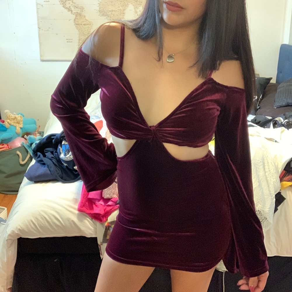 Red velvet dress